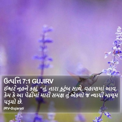 ઉત્પત્તિ 7:1 GUJIRV Bible Verse Image