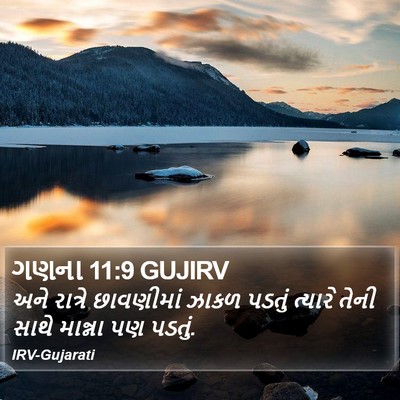 ગણના 11:9 GUJIRV Bible Verse Image