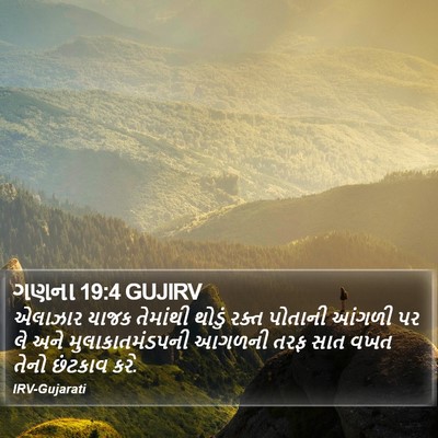 ગણના 19:4 GUJIRV Bible Verse Image