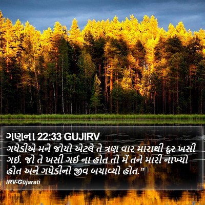ગણના 22:33 GUJIRV Bible Verse Image
