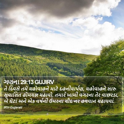 ગણના 29:13 GUJIRV Bible Verse Image