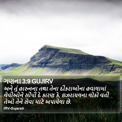 ગણના 3:9 GUJIRV Bible Verse Image