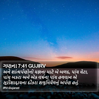 ગણના 7:41 GUJIRV Bible Verse Image