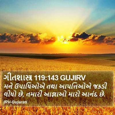 ગીતશાસ્ત્ર 119:143 GUJIRV Bible Verse Image