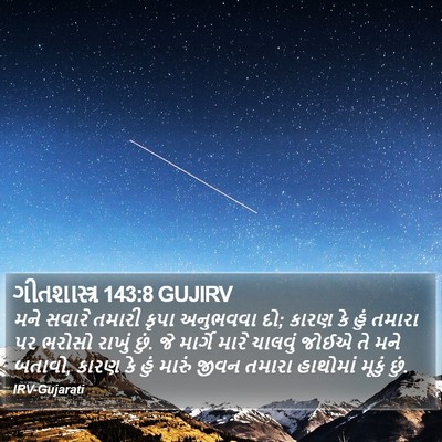 ગીતશાસ્ત્ર 143:8 GUJIRV Bible Verse Image