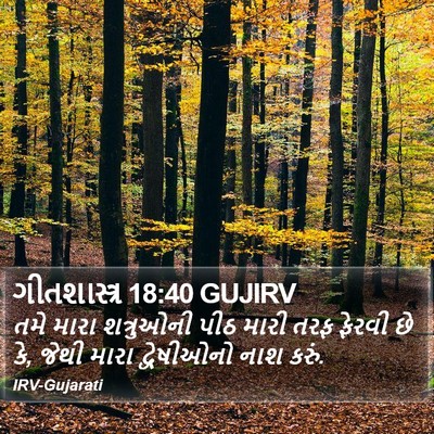 ગીતશાસ્ત્ર 18:40 GUJIRV Bible Verse Image