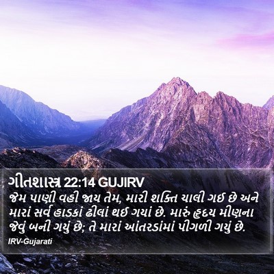 ગીતશાસ્ત્ર 22:14 GUJIRV Bible Verse Image