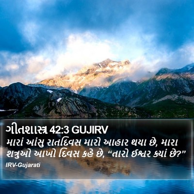 ગીતશાસ્ત્ર 42:3 GUJIRV Bible Verse Image