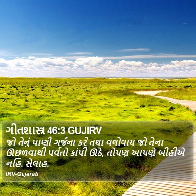 ગીતશાસ્ત્ર 46:3 GUJIRV Bible Verse Image
