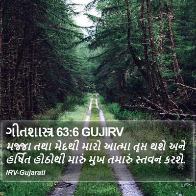 ગીતશાસ્ત્ર 63:6 GUJIRV Bible Verse Image
