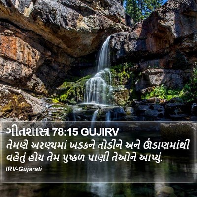 ગીતશાસ્ત્ર 78:15 GUJIRV Bible Verse Image