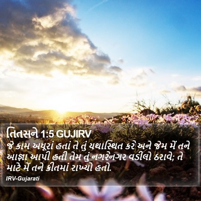 તિતસને 1:5 GUJIRV Bible Verse Image