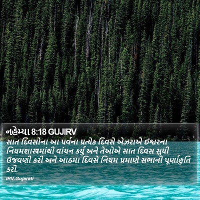 નહેમ્યા 8:18 GUJIRV Bible Verse Image