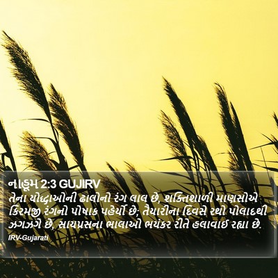 નાહૂમ 2:3 GUJIRV Bible Verse Image