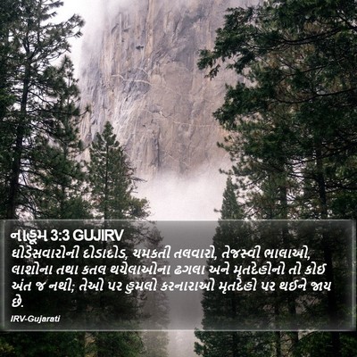 નાહૂમ 3:3 GUJIRV Bible Verse Image