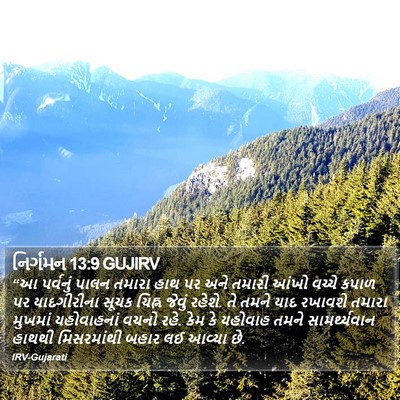નિર્ગમન 13:9 GUJIRV Bible Verse Image