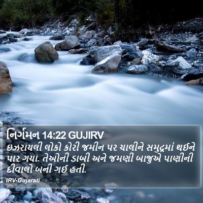 નિર્ગમન 14:22 GUJIRV Bible Verse Image