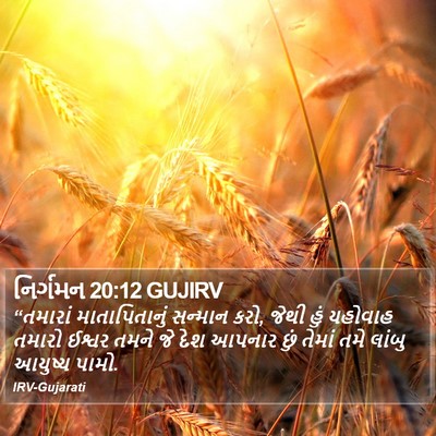 નિર્ગમન 20:12 GUJIRV Bible Verse Image