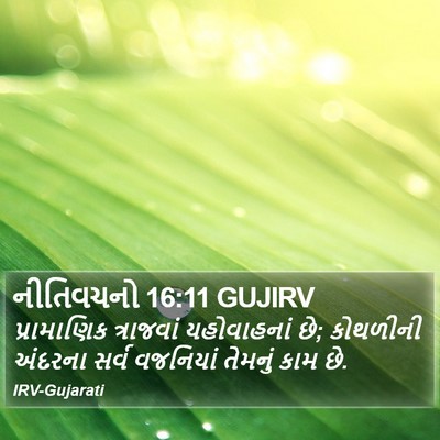 નીતિવચનો 16:11 GUJIRV Bible Verse Image