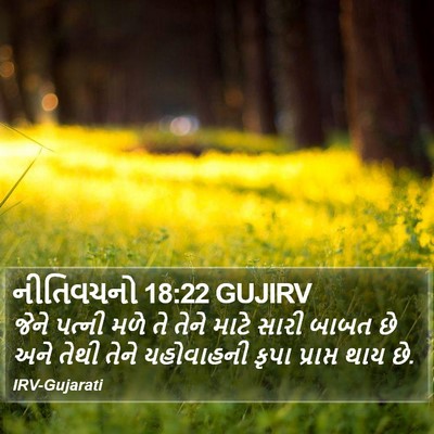 નીતિવચનો 18:22 GUJIRV Bible Verse Image