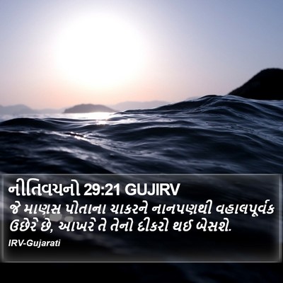 નીતિવચનો 29:21 GUJIRV Bible Verse Image