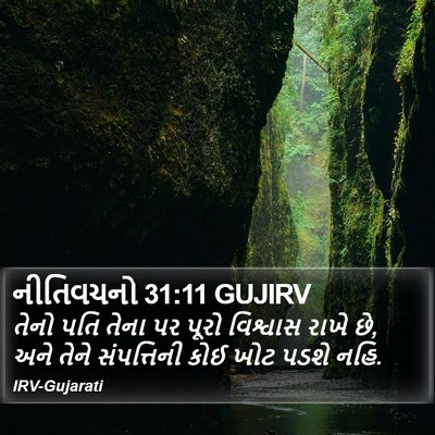 નીતિવચનો 31:11 GUJIRV Bible Verse Image