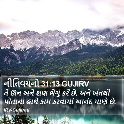 નીતિવચનો 31:13 GUJIRV Bible Verse Image
