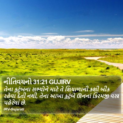 નીતિવચનો 31:21 GUJIRV Bible Verse Image