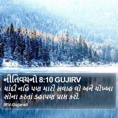 નીતિવચનો 8:10 GUJIRV Bible Verse Image