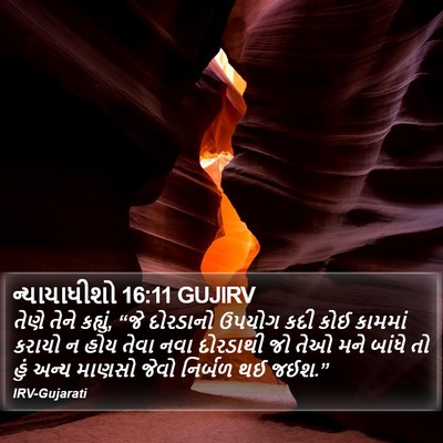ન્યાયાધીશો 16:11 GUJIRV Bible Verse Image