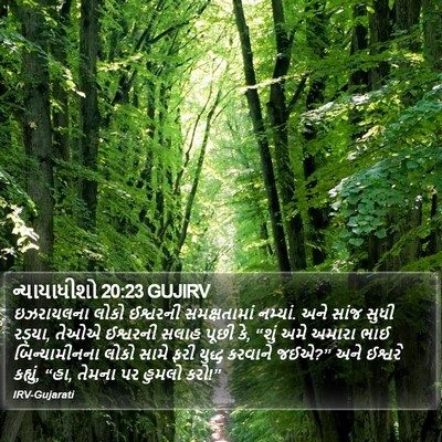 ન્યાયાધીશો 20:23 GUJIRV Bible Verse Image