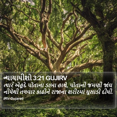 ન્યાયાધીશો 3:21 GUJIRV Bible Verse Image