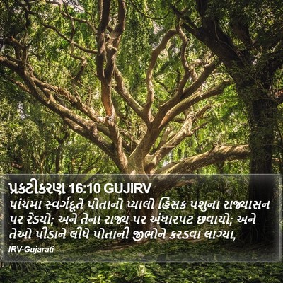 પ્રકટીકરણ 16:10 GUJIRV Bible Verse Image