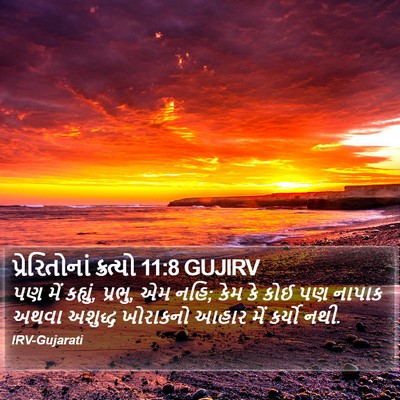 પ્રેરિતોનાં ક્રત્યો 11:8 GUJIRV Bible Verse Image