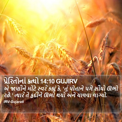 પ્રેરિતોનાં ક્રત્યો 14:10 GUJIRV Bible Verse Image