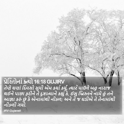 પ્રેરિતોનાં ક્રત્યો 16:18 GUJIRV Bible Verse Image