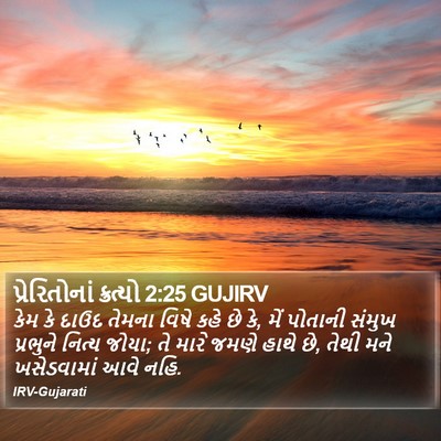 પ્રેરિતોનાં ક્રત્યો 2:25 GUJIRV Bible Verse Image