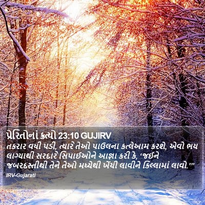 પ્રેરિતોનાં ક્રત્યો 23:10 GUJIRV Bible Verse Image