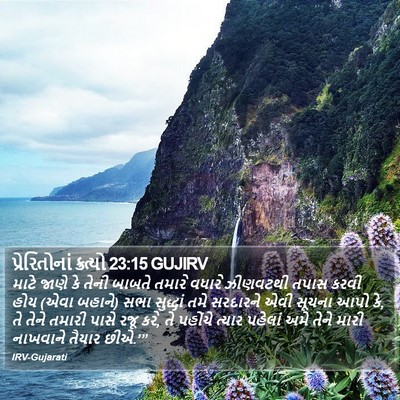 પ્રેરિતોનાં ક્રત્યો 23:15 GUJIRV Bible Verse Image