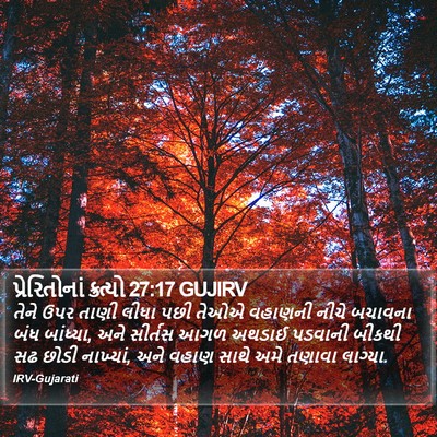 પ્રેરિતોનાં ક્રત્યો 27:17 GUJIRV Bible Verse Image