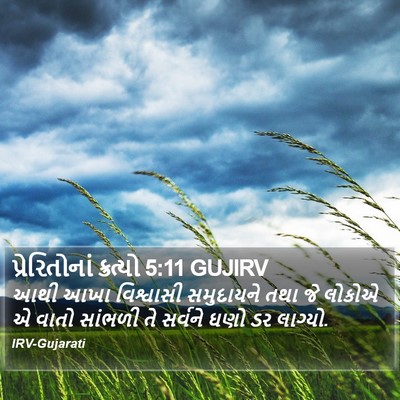 પ્રેરિતોનાં ક્રત્યો 5:11 GUJIRV Bible Verse Image