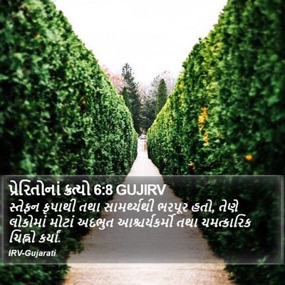 પ્રેરિતોનાં ક્રત્યો 6:8 GUJIRV Bible Verse Image
