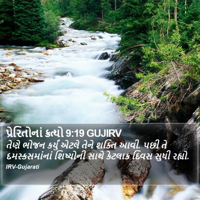 પ્રેરિતોનાં ક્રત્યો 9:19 GUJIRV Bible Verse Image