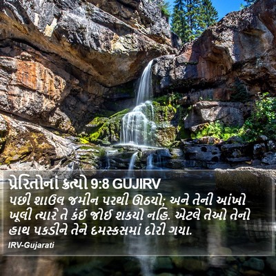 પ્રેરિતોનાં ક્રત્યો 9:8 GUJIRV Bible Verse Image