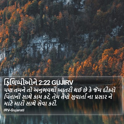ફિલિપ્પીઓને 2:22 GUJIRV Bible Verse Image