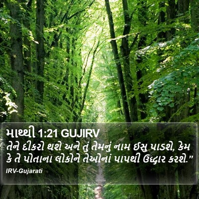 માથ્થી 1:21 GUJIRV Bible Verse Image