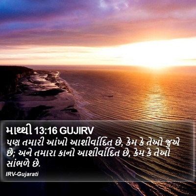 માથ્થી 13:16 GUJIRV Bible Verse Image