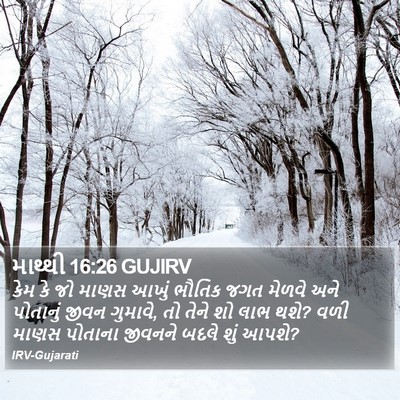 માથ્થી 16:26 GUJIRV Bible Verse Image