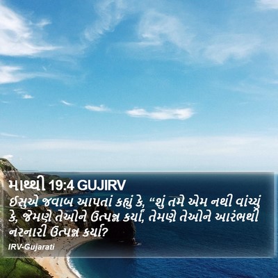 માથ્થી 19:4 GUJIRV Bible Verse Image