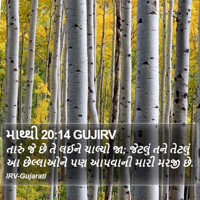 માથ્થી 20:14 GUJIRV Bible Verse Image